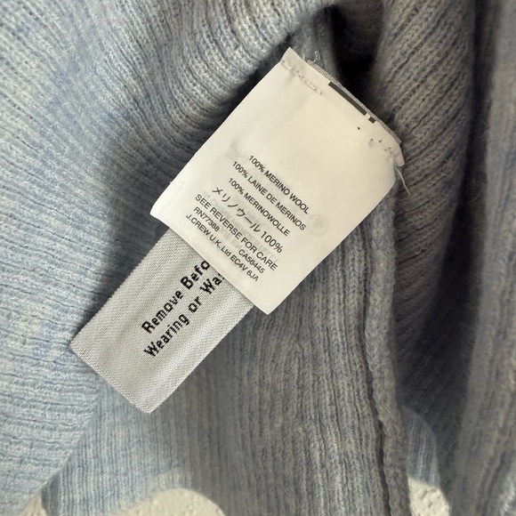 Light Blue Ribbed Layered Merino Wool top - Picture 3 of 3